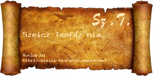 Szeicz Teofánia névjegykártya